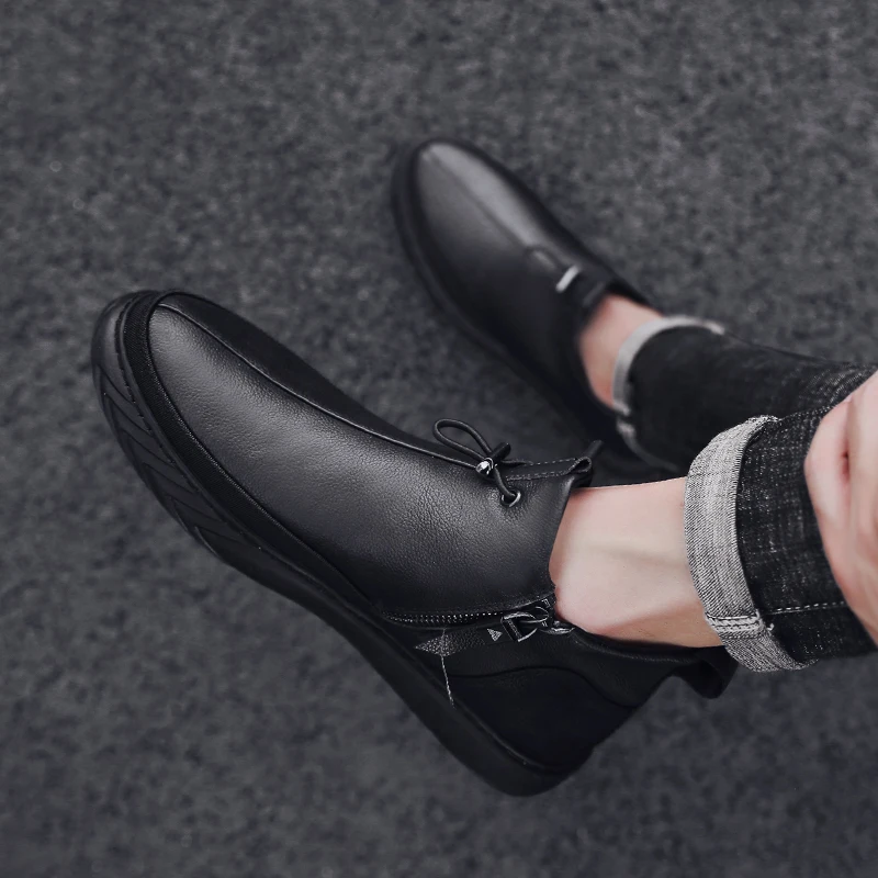 

Casual Sneaker Sneakers Men Black Shoes Flat Man Shoe Sport For Leather Mens Causal 2020 Men's Fashion