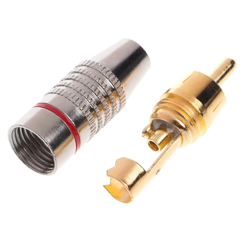10Pcs RCA Plug Audio Video Locking Cable Connector Gold Plated Drop Ship | Обустройство дома