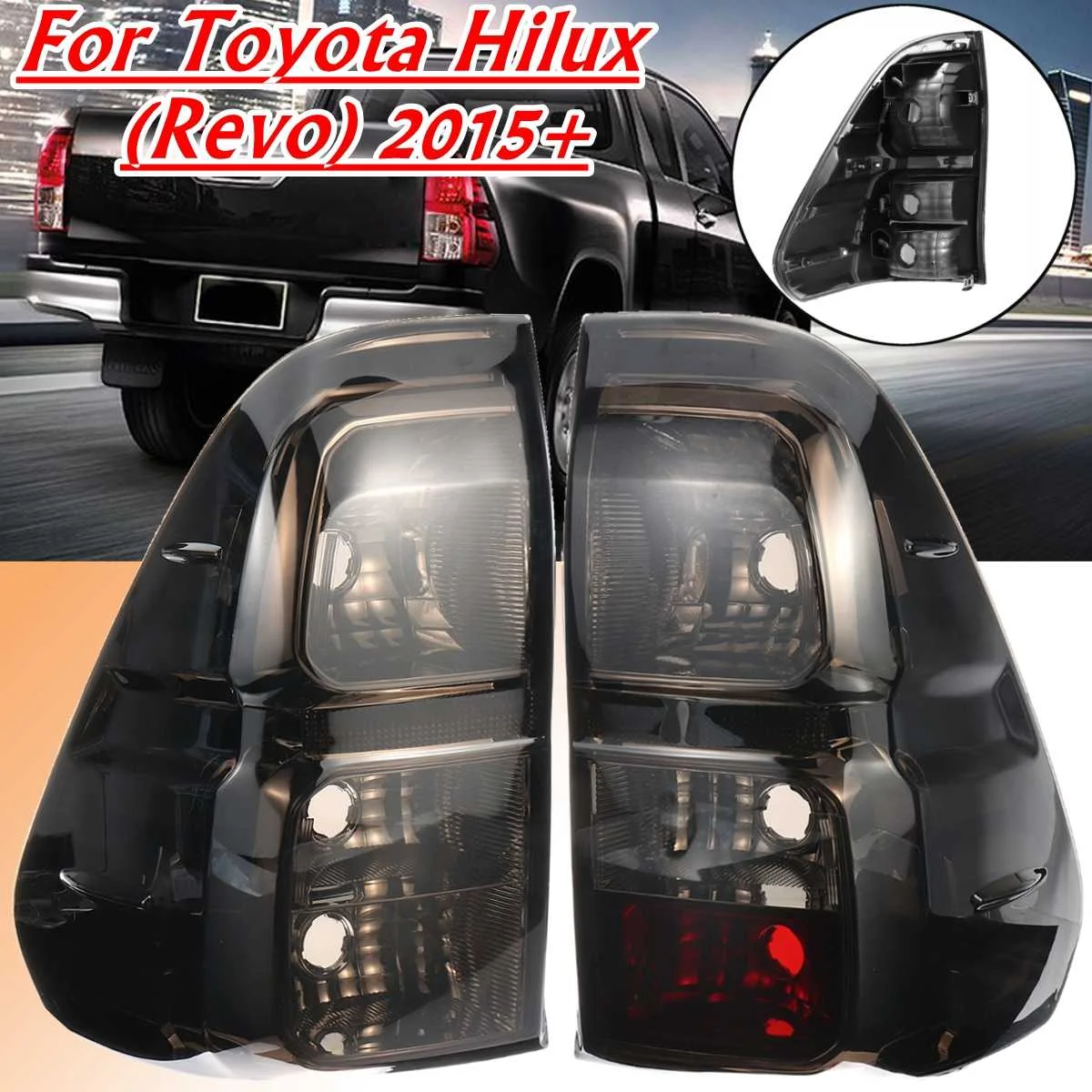 Автомобиль 2 шт. Дым Задний фонарь без лампы для Toyota Hilux Revo 2015 2016 2017 2018 грузовик