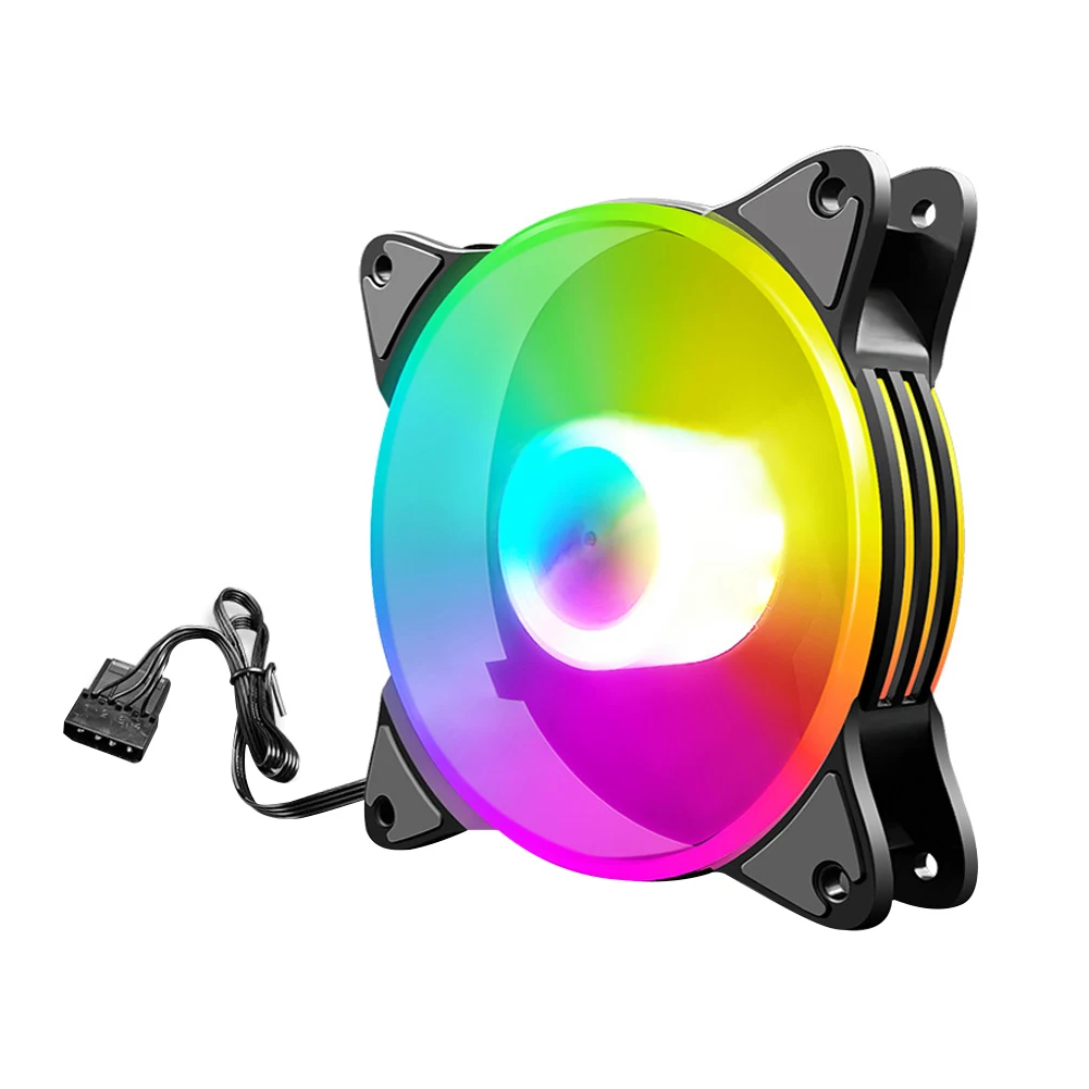 

COOLMOON 12 см PC чехол Вентилятор охлаждения RGB Красочная осветительная теплоотвод большого размера с 4 Pin кулер охлаждения Системы для настольно...