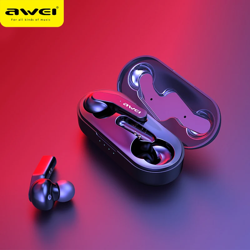 AWEI T10C 2020 последняя версия игры TWS 5 0 IPX4 Bluetooth настоящие беспроводные наушники