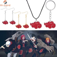anime earrings akatsuki red cloud earrings pendant metal enamel cosplay men and women jewelry gifts