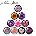 Красота одежда с цветными узорами Лифт дерево Дейзи 10 шт. 12 мм18 мм20 мм25 мм кабошоны круглые фото стекло кабошон демо с плоской задней частью, украшения своими руками