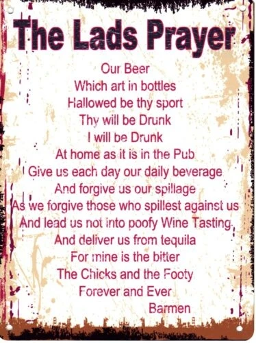 

The Lads Prayer Metal Sign Retro Vintage Style Small