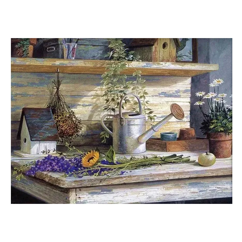 

5D DIY diamond painting flower and Animal house cross ctitch set full circle diamond mosaic cartoon landscape Picture Home decro