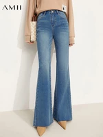 amii minimalism womens jeans fashion high waist pants csual denim pants streetwear thicken flare pants female bottom 12141086