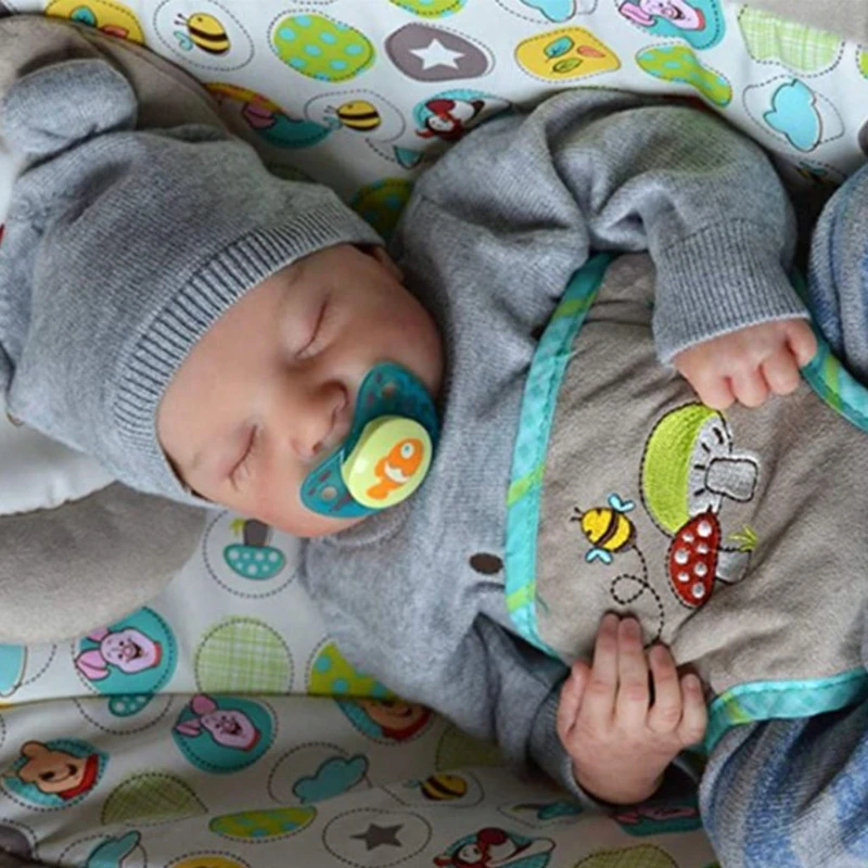 

19in Realistic Doll Closed Eyes Sleep Boy Soft Vinyl Silicone Baby Newborn Boys