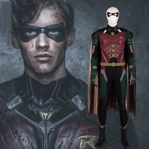 Фильм Титаны Робин, косплей костюм, Найтвинг, супер герой, Робин полный костюм для Хэллоуина с длинным рукавом Костюмы для косплея Для Мужская обувь маска для глаз