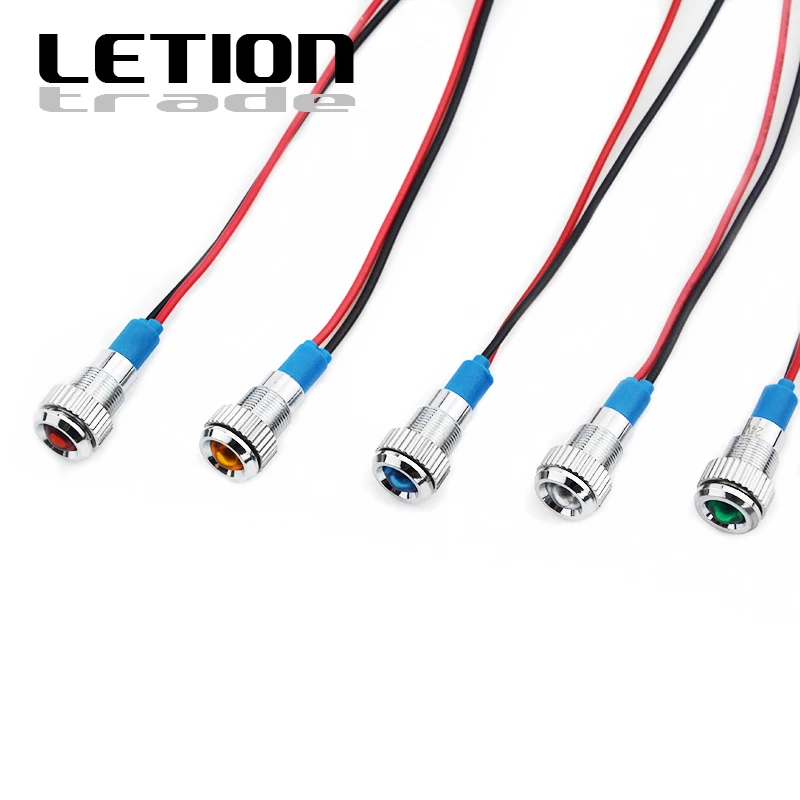 Металлисветильник светодиодный индикатор 5 шт. 8 мм водонепроницаемый сигнальный