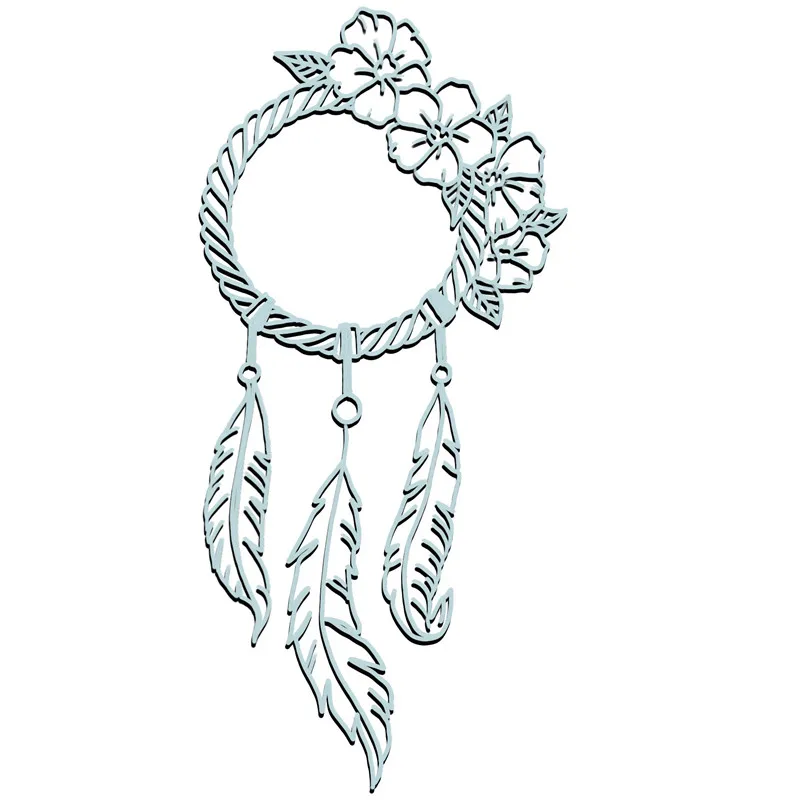 

YaMinSanNiO Wreath Feather Cutting Dies Leaves Metal Dies Scrapbooking for Card Making DIY Embossing New Craft Die Cuts Stencils