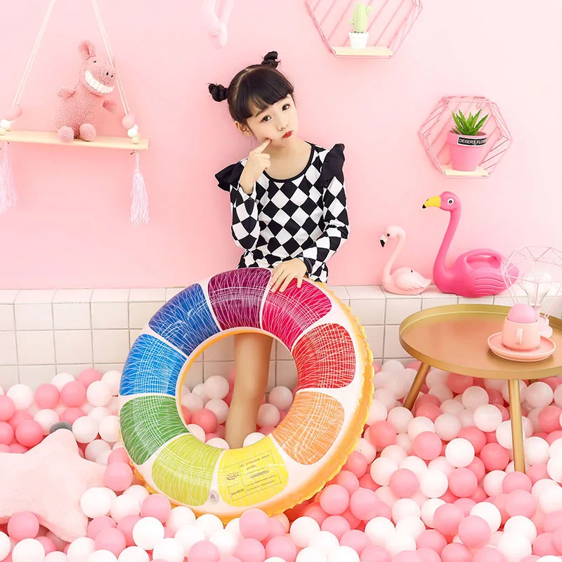 Красочные Лимона Детские поплавок плавающее кольцо надувной круг резиновое для