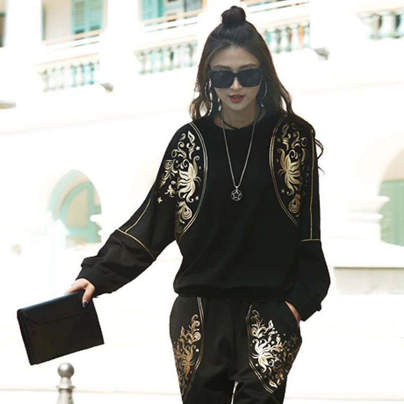 

Max LuLu New 2020 European Fashion Spring Ladies Vintage Printed Sweatshirts Womens Black Cotton Hoodies Casual Loose Streetwear