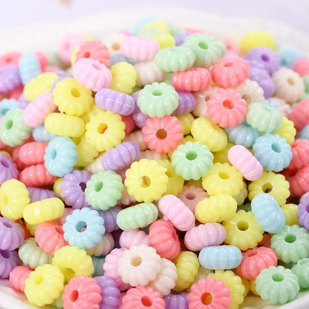 

30Pcs Candy Color Threaded Abacus Shape Acrylic Beads Round Flat Loose Spacer Beads For Jewelry Making DIY Bracelet Necklace