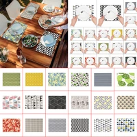 geometric pattern cotton linen placemats dining table mats for cotton linen non slip heat insulation washable table mats 4030cm