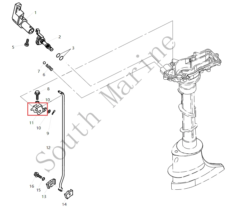 

F4-02000006 Shift rod lever for Parsun HDX F4 F5 outboardmotor 4-stroke