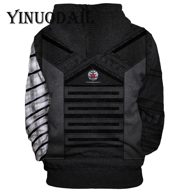 YINUODAIL унисекс зимний солдатский пуловер с капюшоном Мужские 3D печатные толстовки для поклонников Marvel женские косплей толстовки с капюшоном