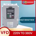 Частотно-регулируемым приводом 4KW 5.5kw 220 В один Вход и 380-415V Выход 3-фазы преобразователь частоты Бесплатная доставка