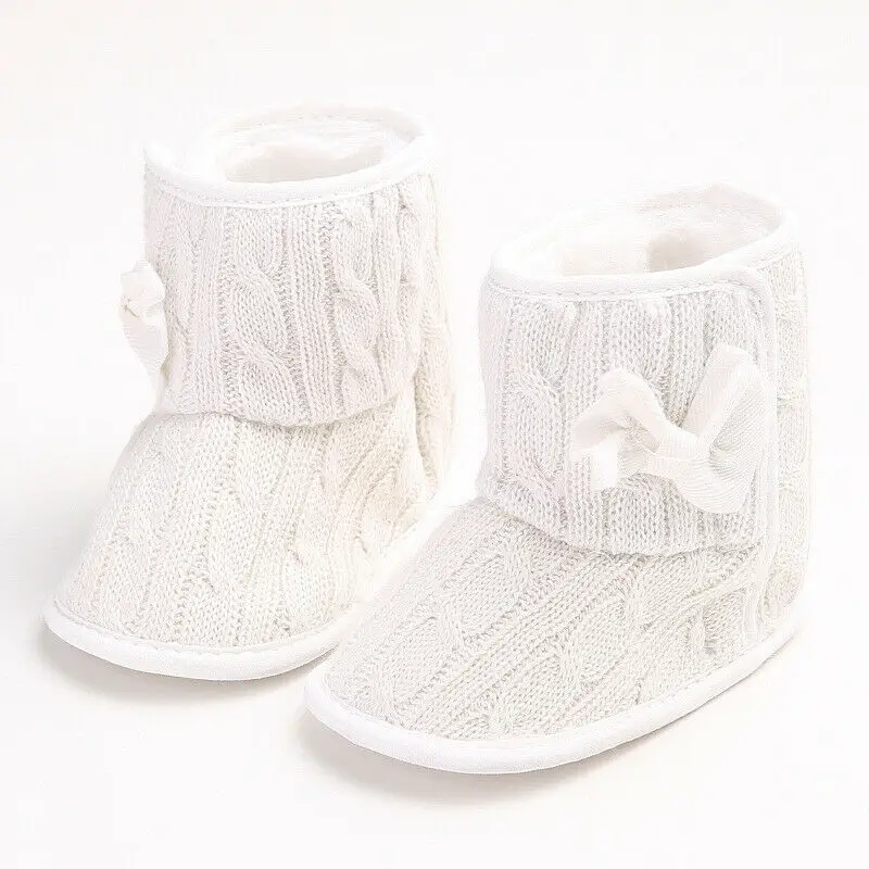 Newborn Baby Toddler Boys Girls Knitted Anti-Slip Boots Warm Slippers Crib Shoes 0-18M winter warm soft sole shoes boots | Мать и ребенок