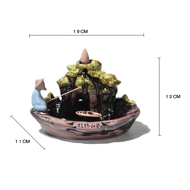 

Newly Backflow Incense Holder Ceramic Incense Burner Incense Cones Holder Home Decoration Creative Gift TE889