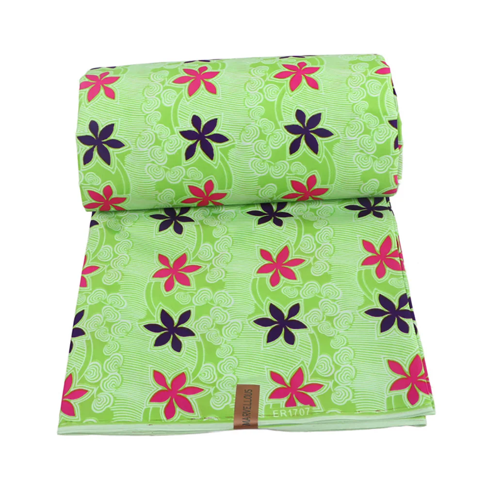 1 ярд Африканский воск с принтом в виде листьев 100% полиэфирная восковая ткань