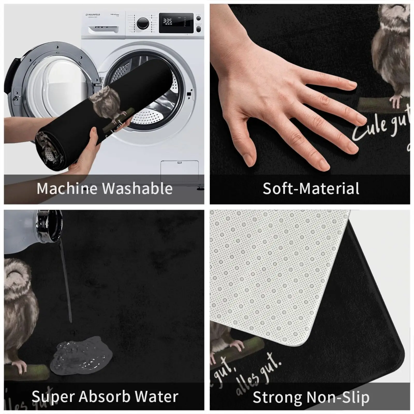 Коврик Uhu Owl-Eule Gut всё для ковровых покрытий мягкий коврик D0100490a с совами животными