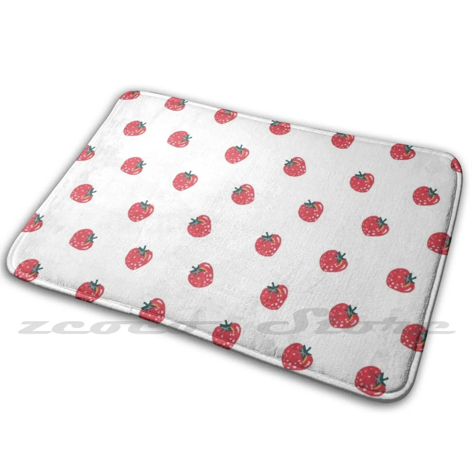 Мягкий коврик с клубнично-белым рисунком нескользящий ковер для двери