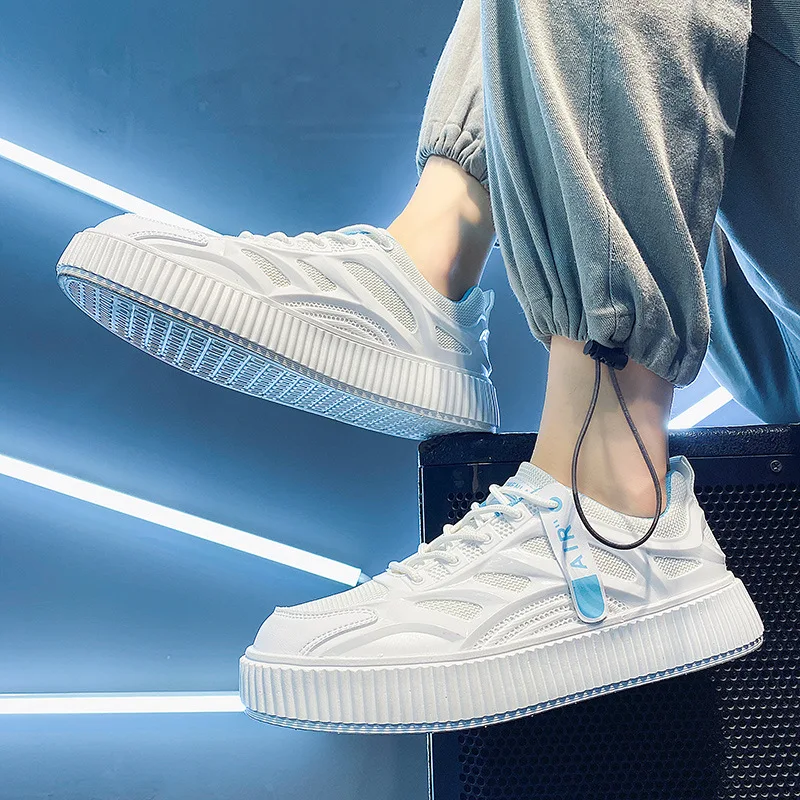 

Туфли мужские для скейтборда, дышащие тонкие, модные трендовые, для отдыха, маленькие, белые