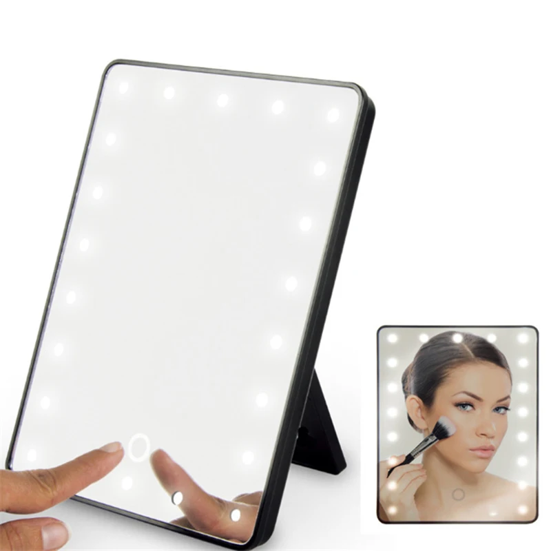 

22 LEDs Makeup Mirror with Led Light Touch Switch LED Makeup Cosmetic Mirror for Bathroom Travel Makeup tool