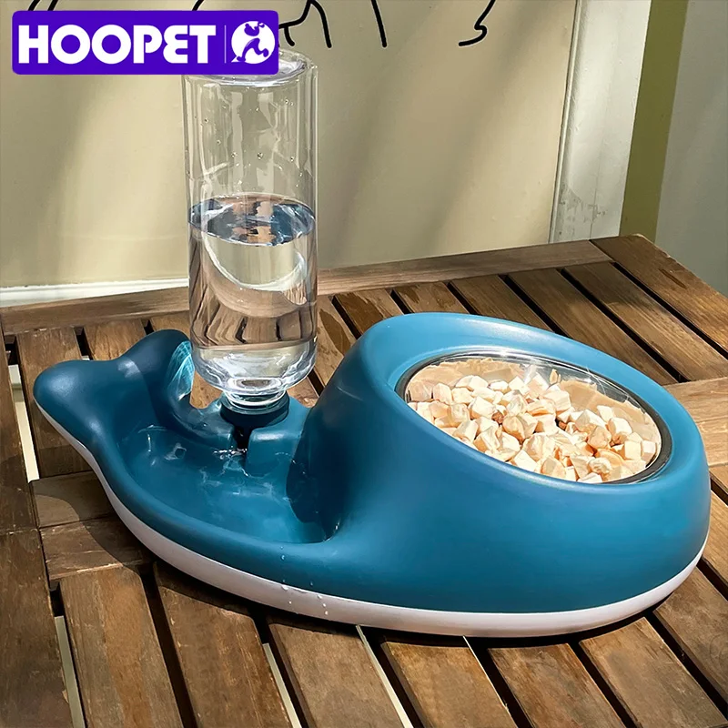 

HOOPET Non-slip Cat Bowl Fountain For Cats 15 Degrees Raised Stainless Steel Cat Bowls Whale Tail Bowl Cat Feeder Pet Suppliers