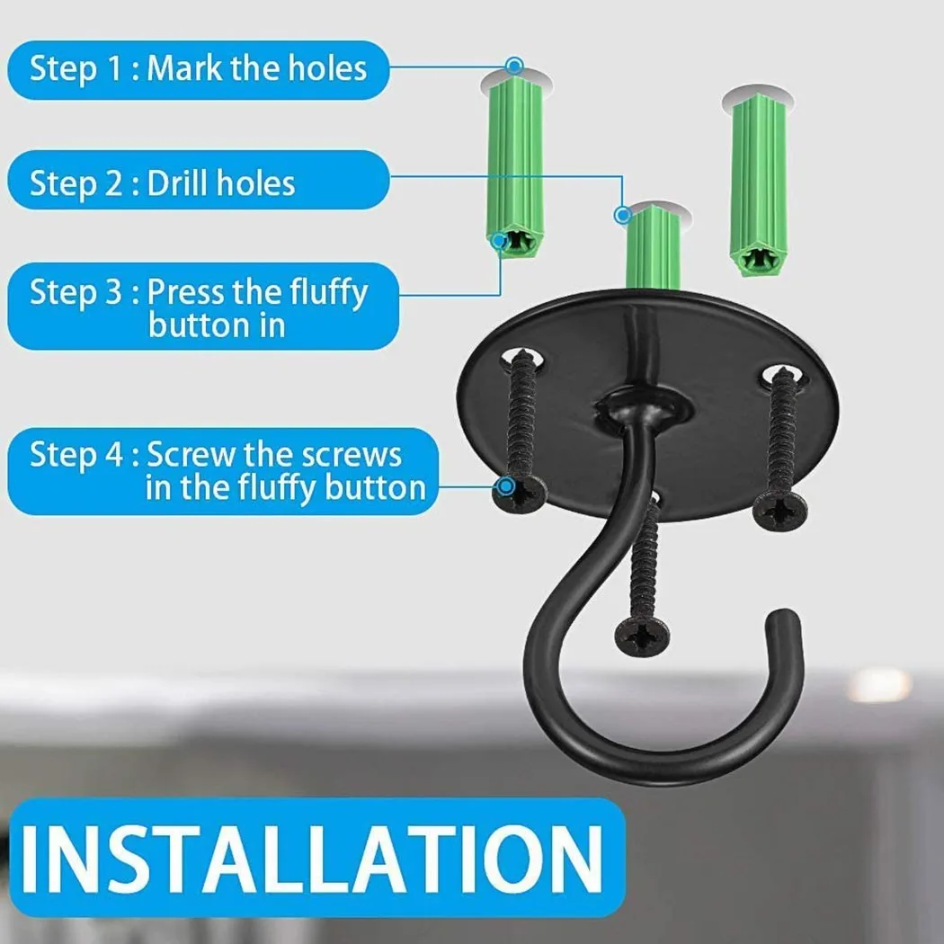 

Sturdy Anchors Hooks 5.5 X 5.5 X 6.5cm Black Rust Resistant Speacial Design