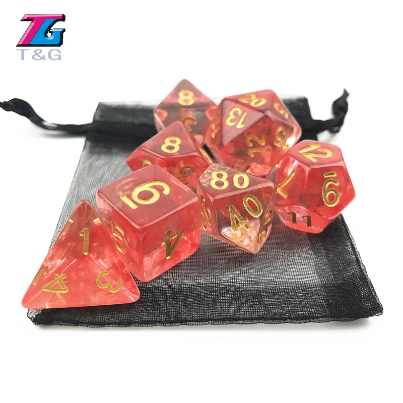 Новинка! 7 шт./компл. Новые кости полигедрал туманность игра DnD plus сумка d4 d6 d8 d10 d12 d20