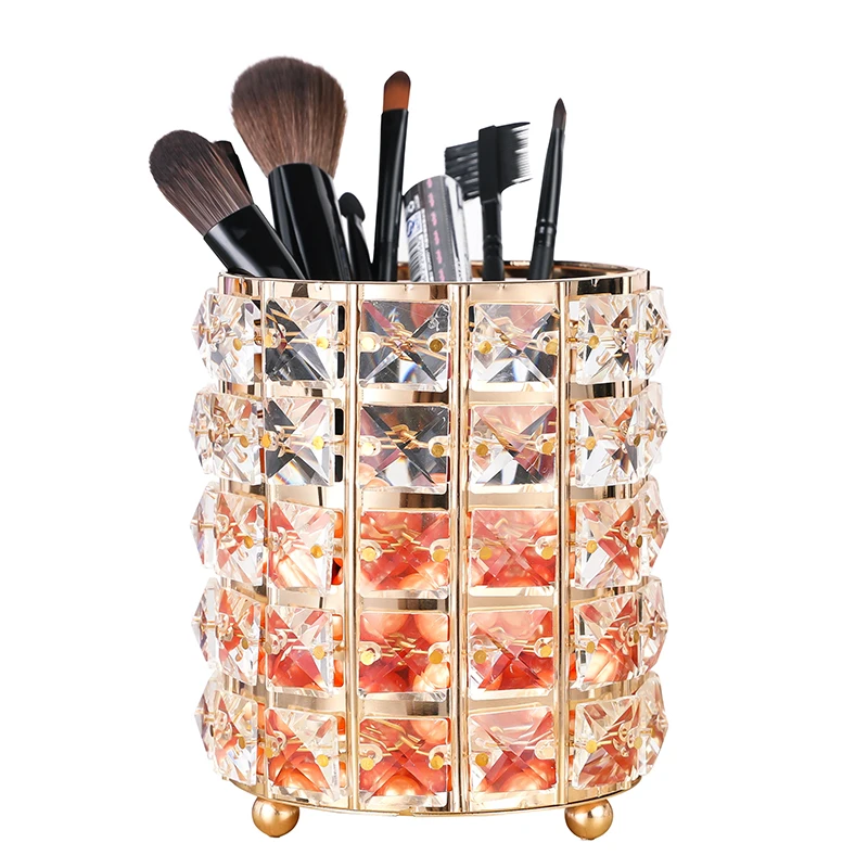 Европейский стиль кристалл Кисть для макияжа ванна карандаш бровей органайзер