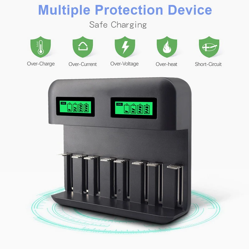 4 слота быстрое зарядное устройство для батарей AAA и АА защита от короткого