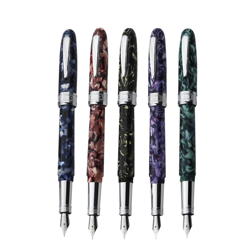 

Перьевая ручка металлическая Нержавеющая сталь ацетатное волокно многоцветный фиолетовый авторучка тонкий наконечник 0,5 мм писать подаро...