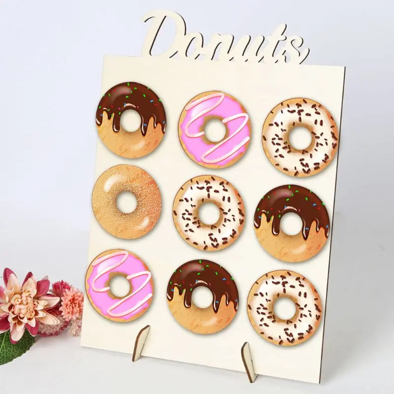 

1Set Donut Wall Display Stand Holder Candy Sweet Cart Doughnut Birthday Wedding Party Favour Supplies Home Decor