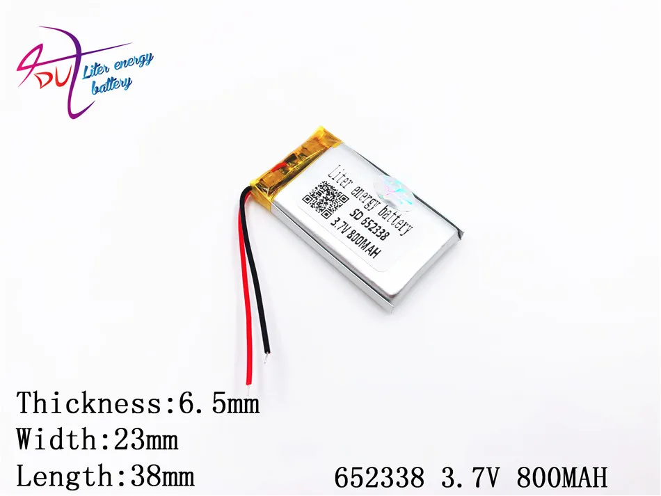 3.7V 800mAH 652338 652540 polymer lithium ion / Li-ion battery for GPS mp3 mp4 mp5 dvd bluetooth model toy mobile | Электроника