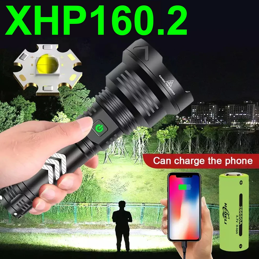 XHP160.2 XHP100 супер яркий светодиодный вспышка светильник 18650 26650 USB Перезаряжаемый