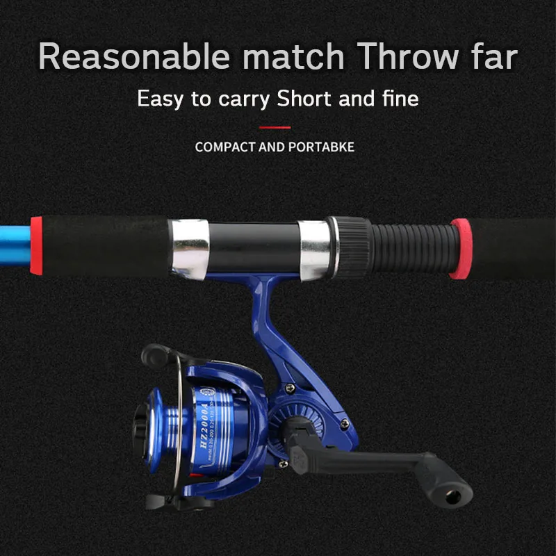 2 1 м телескопическая удочка комбинированный комплект рыболовного колеса