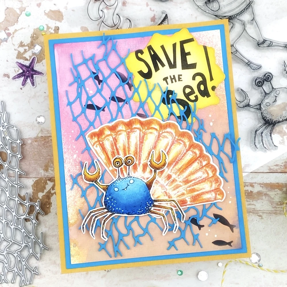 

SEA CREATURES Cutting Dies and Stamps Scrapbook Dariy Decoration Stencil Embossing Template Diy Greeting Card Handmade