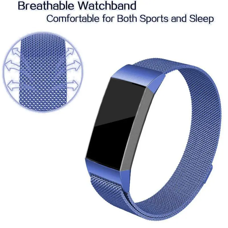 9 цветов для Fitbit charge 3 фитнес-браслет магнитный с миланским плетением браслет из нержавеющей стали сменные полосы для charge3 ремешок