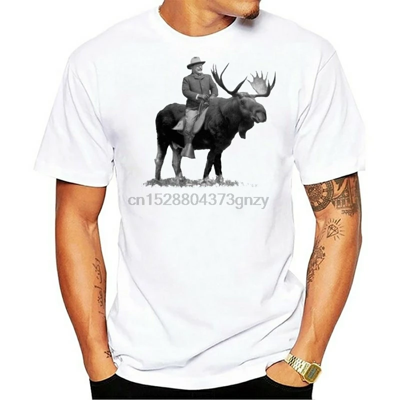 Мужская Повседневная модная футболка забавный плюшевый Рузвельт для езды на