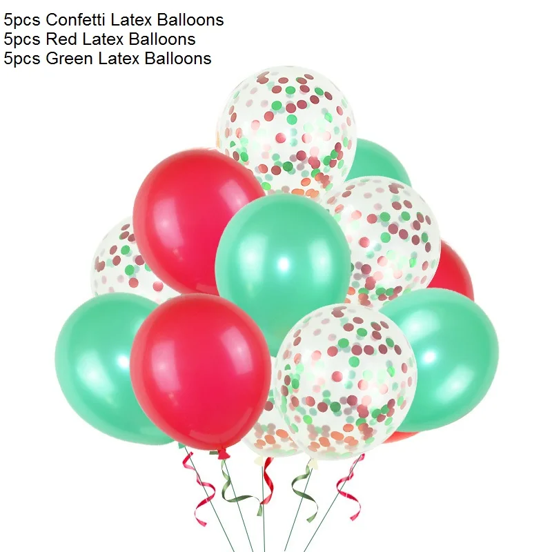 15pcs Latex Balloons Рождественская вечеринка Декор одноразовые столовые приборы бумажные тарелки и стаканы соломинки Баннер Дети День рождения Рождество детский душ Декор - Цвет: 15pcs Latex Balloons