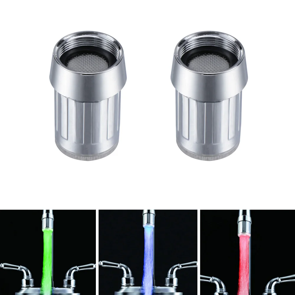 

2Pcs Colorful LED Water LD8001-A6 Water Stream Tap,7 Color Gradually Changes Tap for Kitchen and Bathroms.