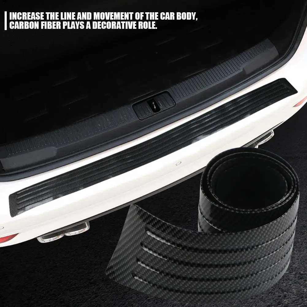 

Car Protection Strip Bumper Anti-collision Rubber Strip for Car Carbon Fiber Trunk Mat Tail Door Trim Strip Rear Guard
