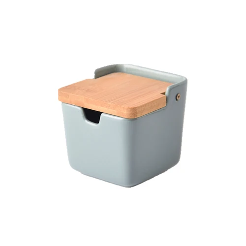 GREY 1PC Скандинавский креативный горшок для приправ, сахарница, кухонная керамика, горшок для приправ, коробка для приправ, Европейский бытовой горшок для приправ, солевой горшок, банки - Цвет: GREY 1PC