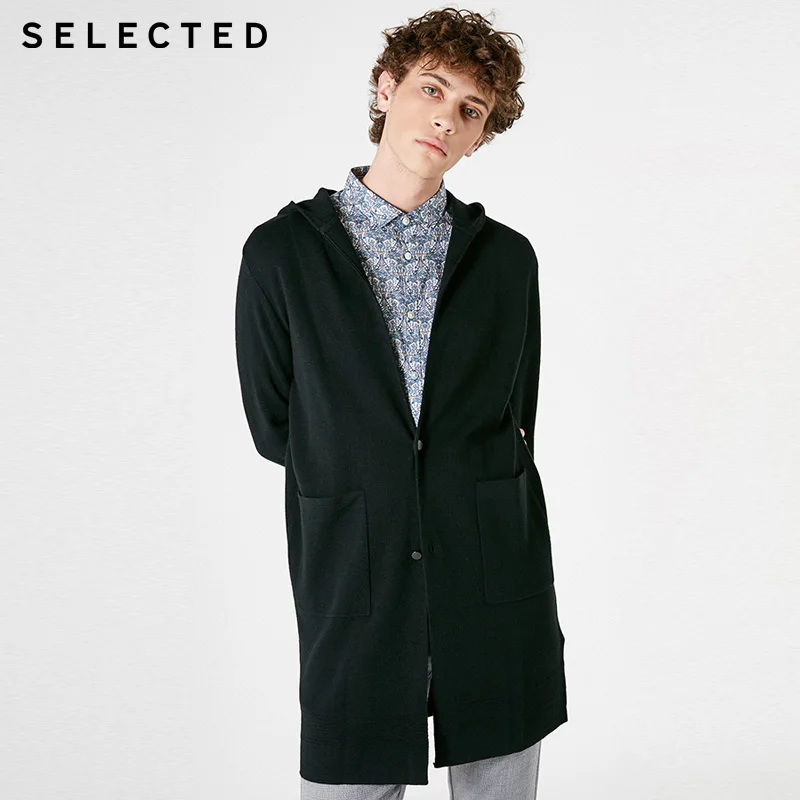 Выбранные мужские осень зима с капюшоном кардиган вязаный свитер |