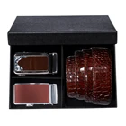 Мужской ремень из натуральной кожи, мужские ремни из сплава с автоматической пряжкой, высокое качество, крокодиловый узор, кожаный мужской ремень, Подарочная коробка, набор, DiBanGu