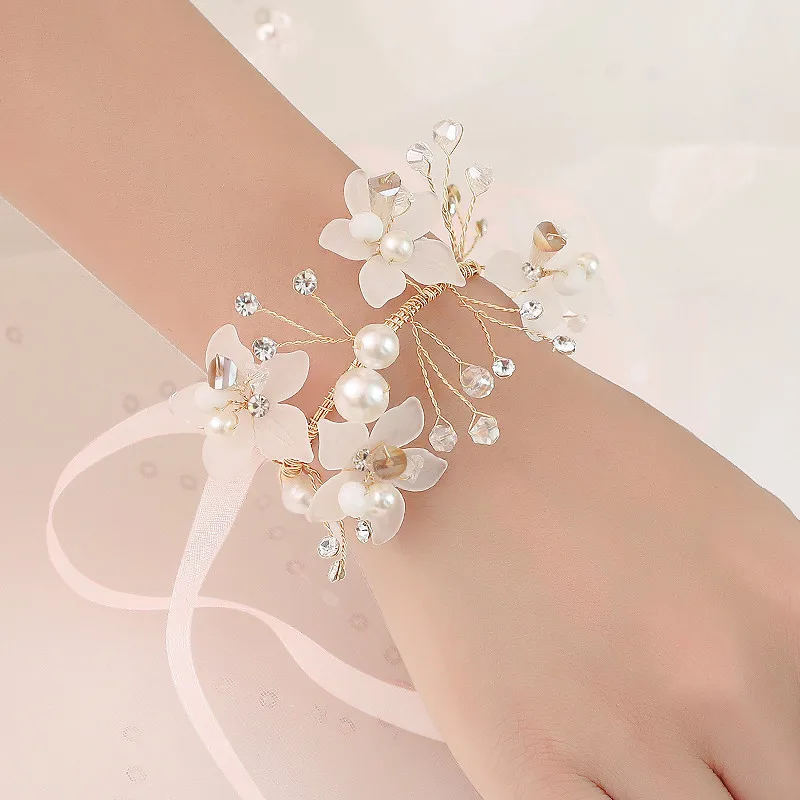 Wrist Corsage Bridesmaid Sisters Hand Flowers Artificial Bride Accessories For Wedding Dancing Party Decor | Дом и сад