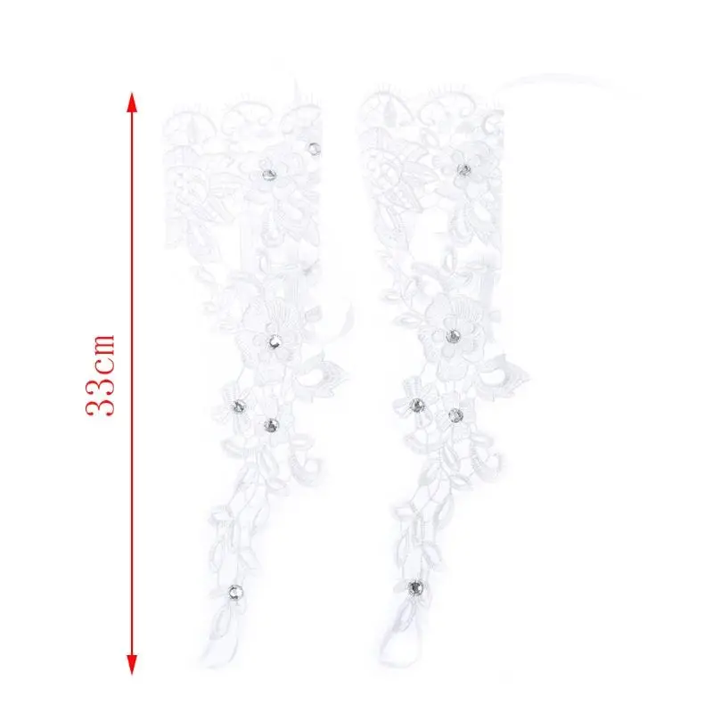 Белые короткие свадебные перчатки женские без пальцев элегантные белые