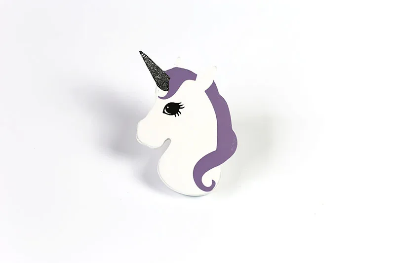 D 1PC purple unicorn Ins деревянная детская комната одежда крючок Настенная Наклейка Фламинго Лебедь Единорог крест Кролик Летучая мышь кролик вешалка с бантом крюк украшение дома - Цвет: D 1PC purple unicorn